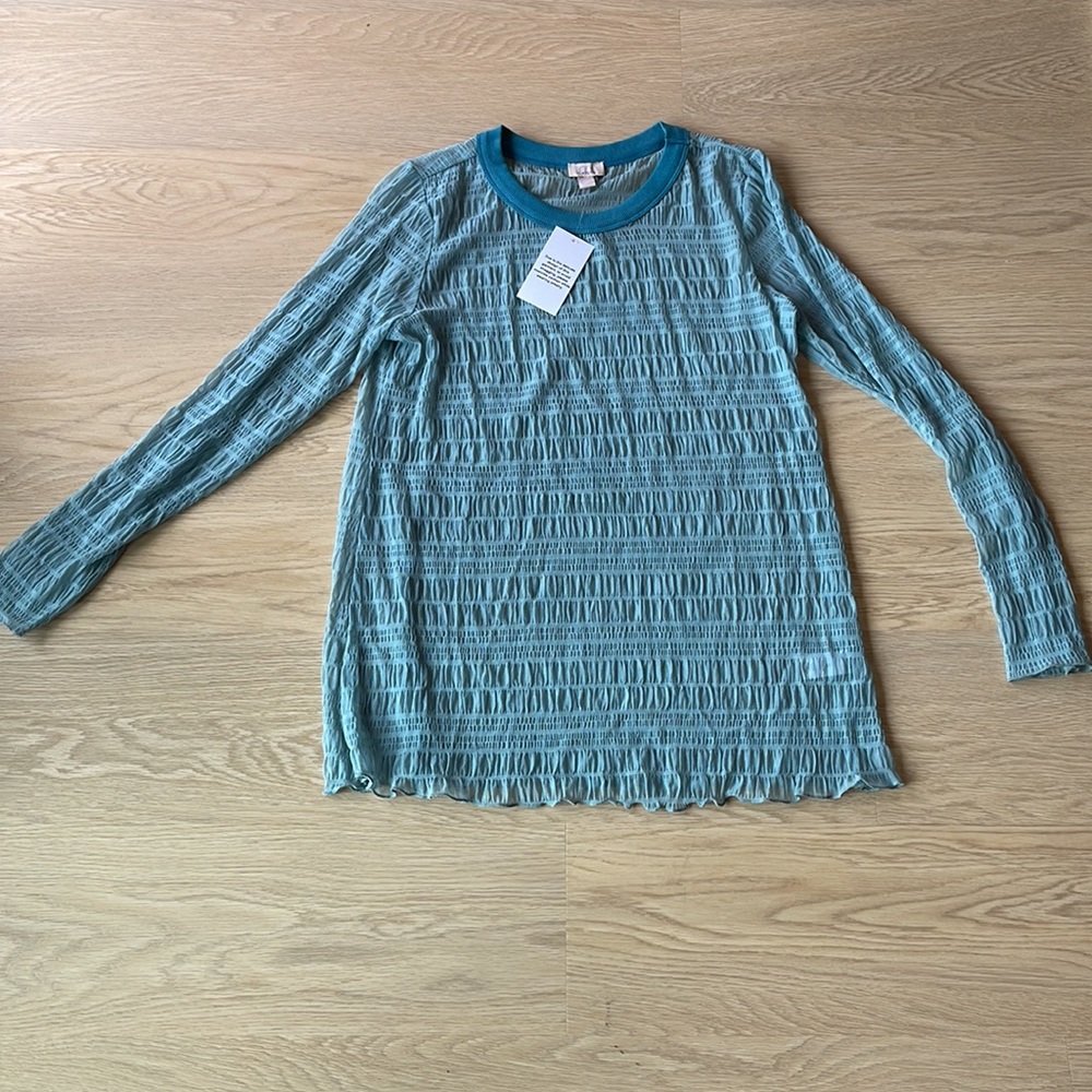 Logo Layers Sheer Long Sleeve Top